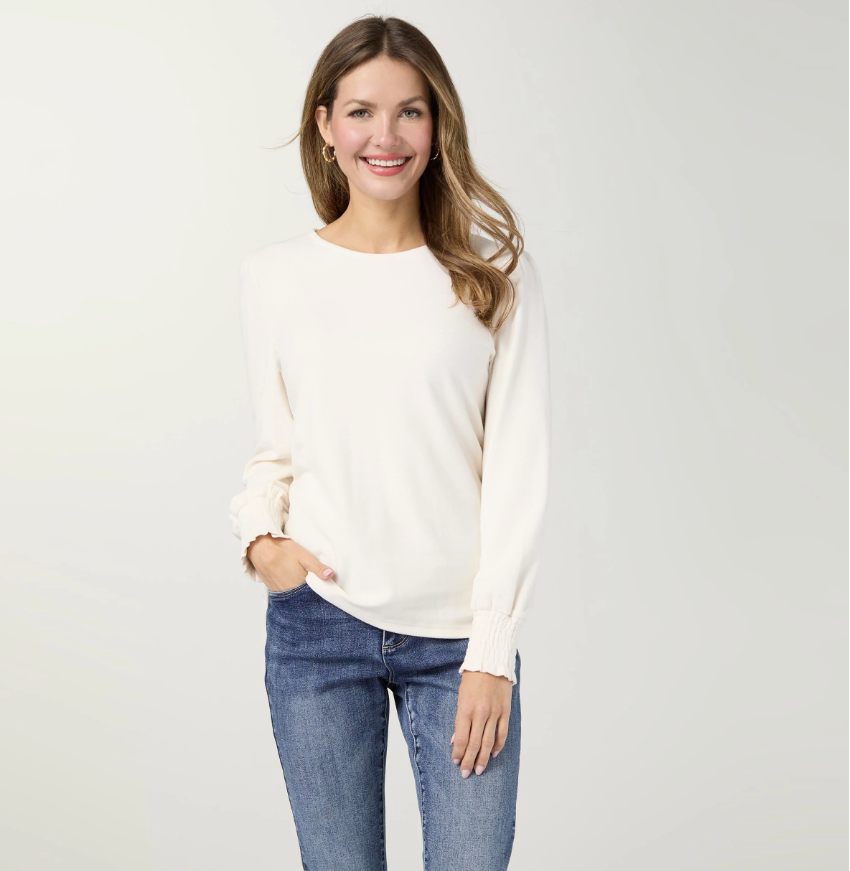 Shantel Crew Neck Long Sleeve Top