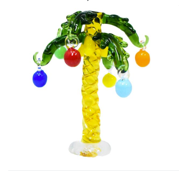 Gift Essentials Milano Glass Palm Tree With Removable Ornaments - Molly's! A Chic and Unique Boutique 