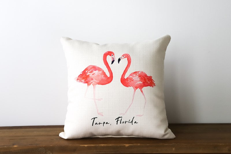 TWO FLAMINGOS SARASOTA, FLORIDA PILLOW