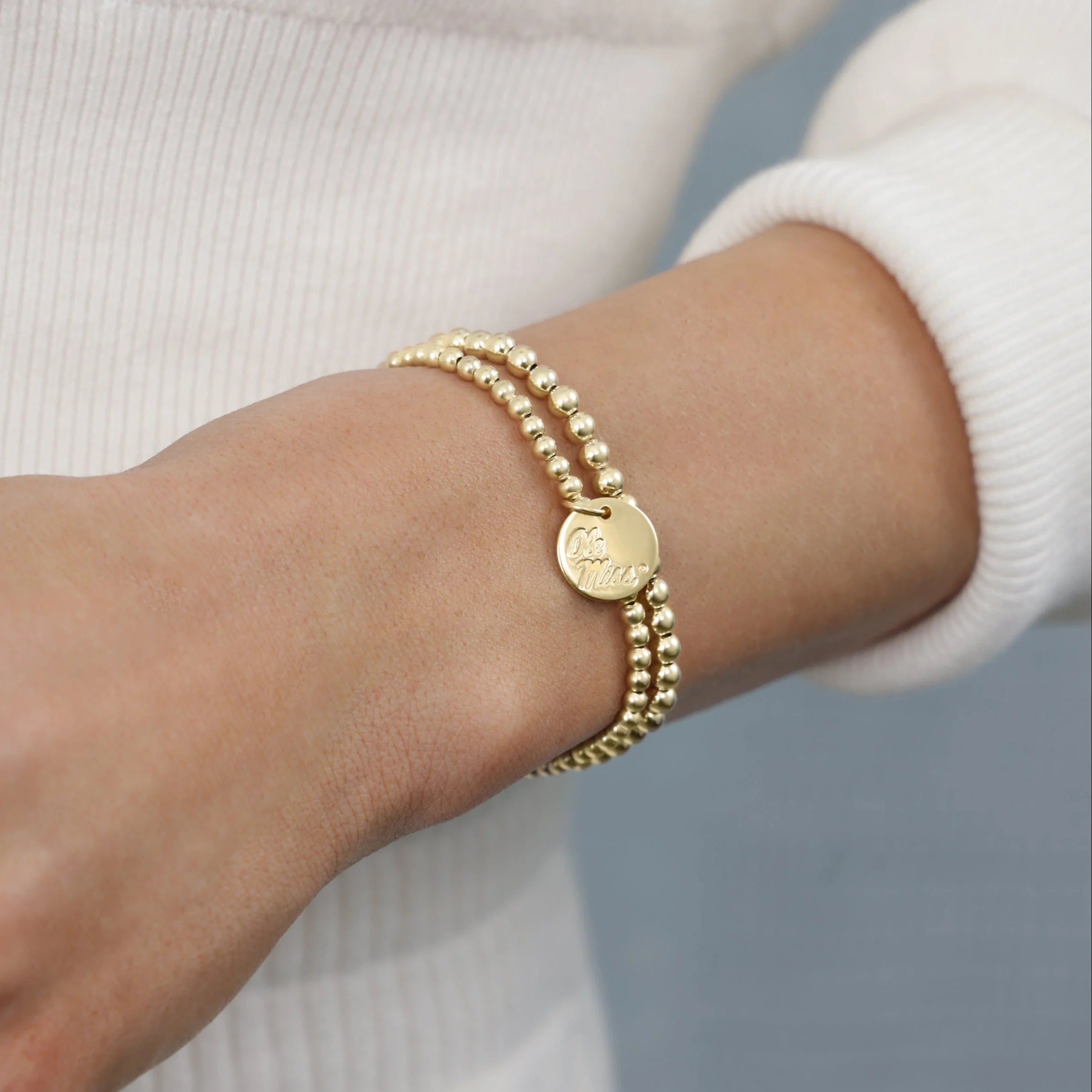 COLLEGIATE CLASSIC GOLD 3MM BRACELET- OLE MISS