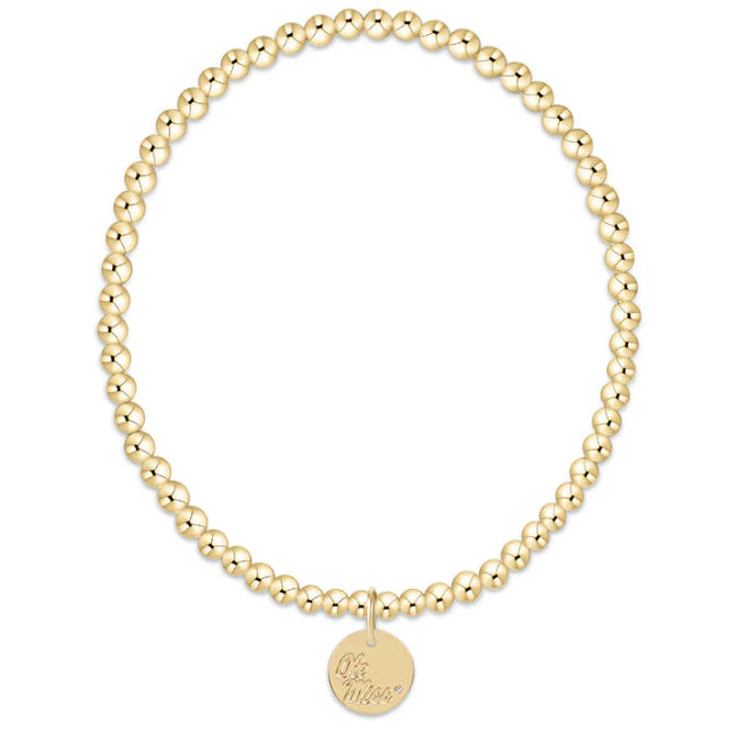 COLLEGIATE CLASSIC GOLD 3MM BRACELET- OLE MISS