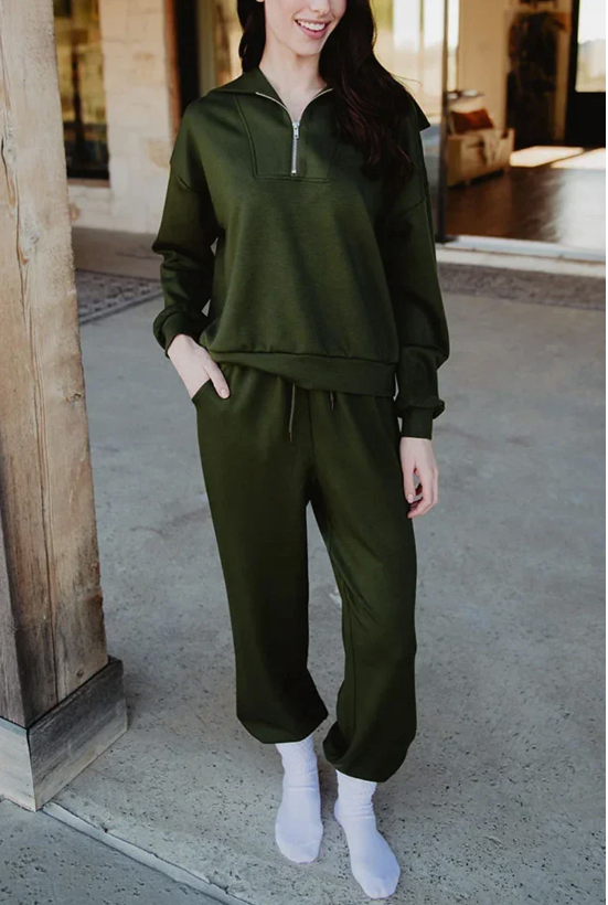 Olive Pullover Two-Piece Set - Molly's! A Chic and Unique Boutique 