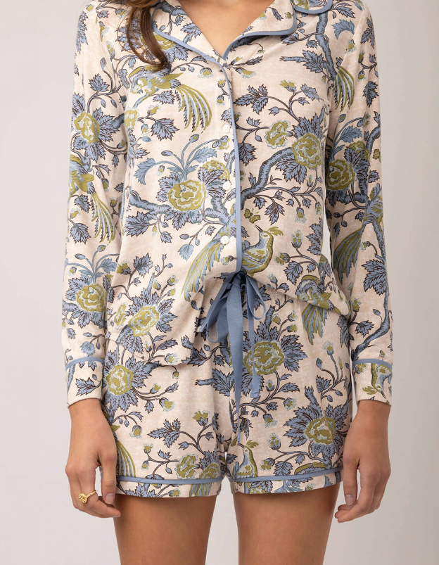 Pajama Short Japonica Bird Green - Molly's! A Chic and Unique Boutique 