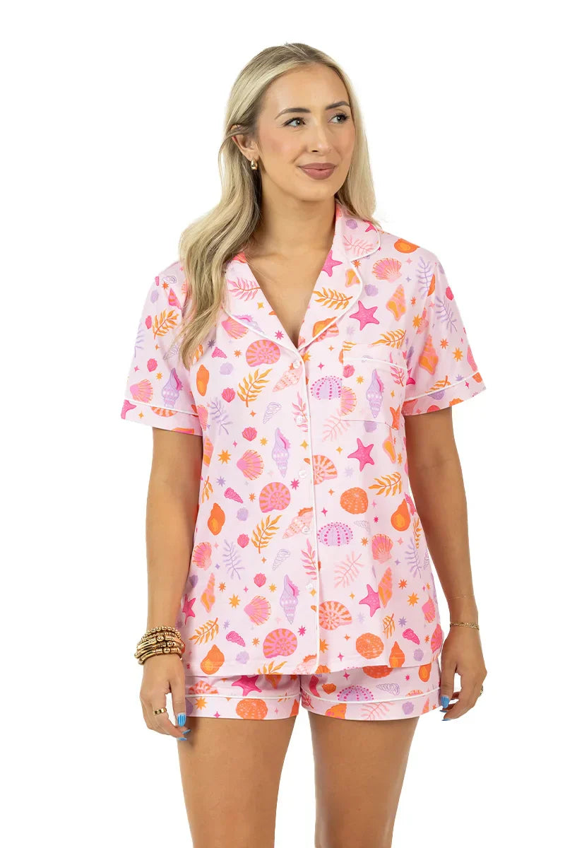 BEACH SEASHELLS LOUNGEWEAR SET - Molly's! A Chic and Unique Boutique 