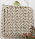 Pumpkin Knit Pot Holder Cream