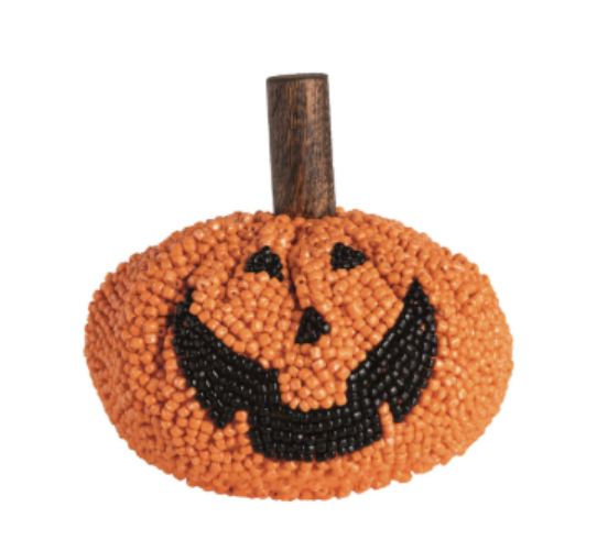 Pumpkin Face Beaded Pumpkin