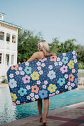 NAVY DAISY POOL BEACH QUICK DRY TOWEL - Molly's! A Chic and Unique Boutique 