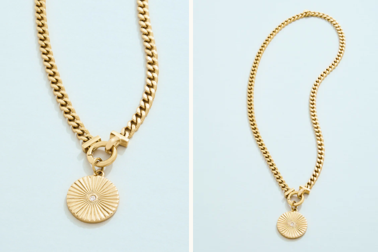 RADIANT MEDALLION CHARM NECKLACE 17"