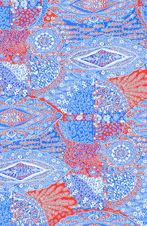 RUFFLENECK DRESS 3/4 SLEEVE GRAND BAZAAR- BLUES - Molly's! A Chic and Unique Boutique 