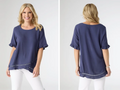 LAYLA SHORT SLEEVE CROSSOVER RUFFLE TOP - Molly's! A Chic and Unique Boutique 