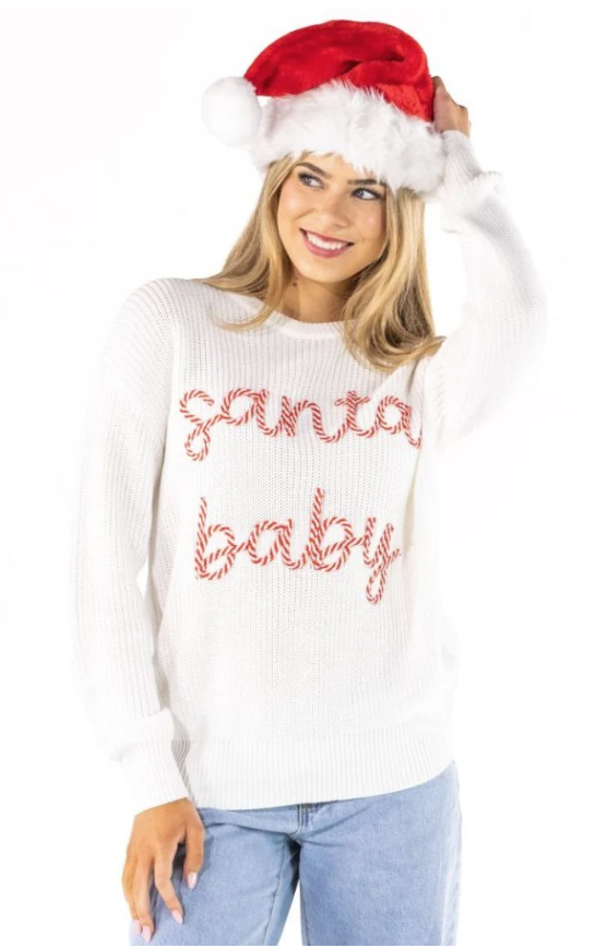 SANTA BABY ROPE SWEATER - Molly's! A Chic and Unique Boutique 