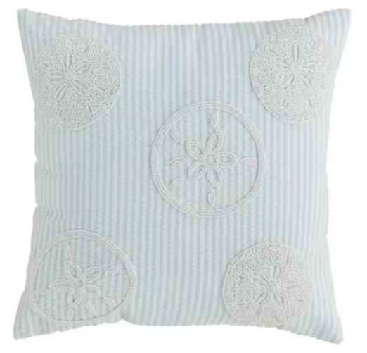 SAND DOLLAR BEADED PILLOW - Molly's! A Chic and Unique Boutique 