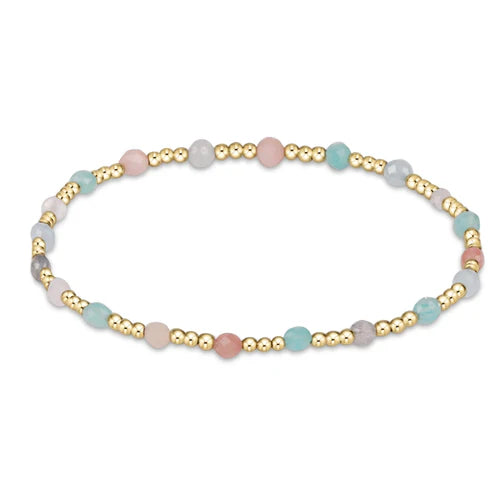 Gemstone Gold Sincerity Pattern 3mm Bead Bracelet - Hotmess - Molly's! A Chic and Unique Boutique 