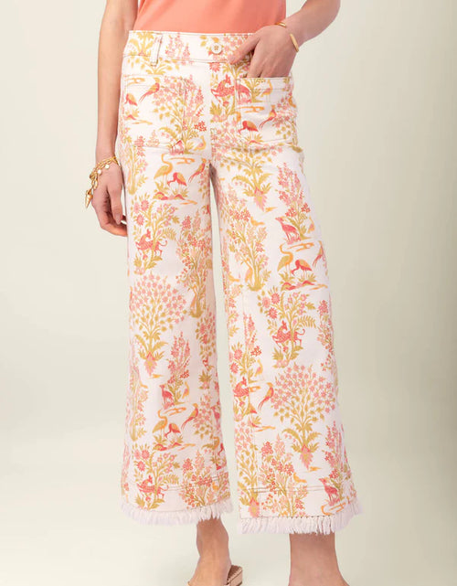 Pritchard Wide Leg Fringe Pull On Jean Castillo Toile Cream - Molly's! A Chic and Unique Boutique 