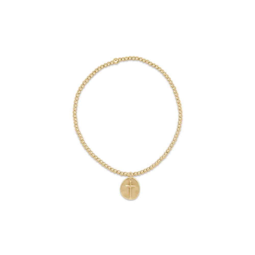 CLASSIC GOLD 2MM BEAD BRACELET - INSPIRE SMALL GOLD CHARM