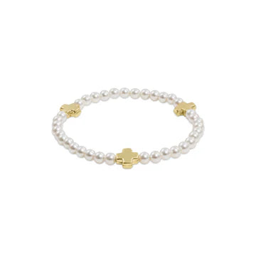 Extends Signature Cross Pearl Pattern 4mm Bead Bracelet - Molly's! A Chic and Unique Boutique 