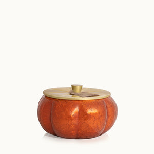 PUMPKIN LAUREL POURED CANDLE TIN, GOLD LID