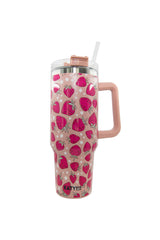 STRAWBERRIES TUMBLER CUP WITH HANDLE - Molly's! A Chic and Unique Boutique 