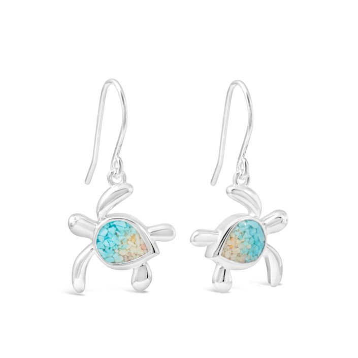 TURTLE DROP EARRINGS- TURQUOISE GRADIENT - Molly's! A Chic and Unique Boutique 