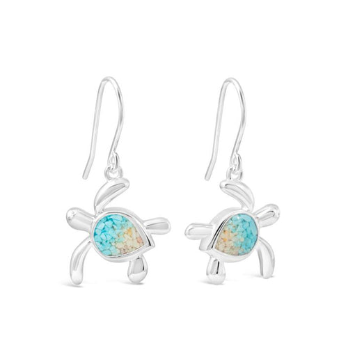 TURTLE DROP EARRINGS- TURQUOISE GRADIENT - Molly's! A Chic and Unique Boutique 
