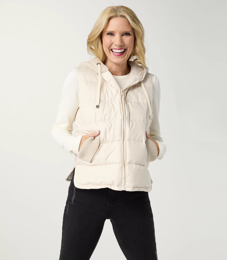 Casey Down Filled Vest with Contrast - Molly's! A Chic and Unique Boutique 