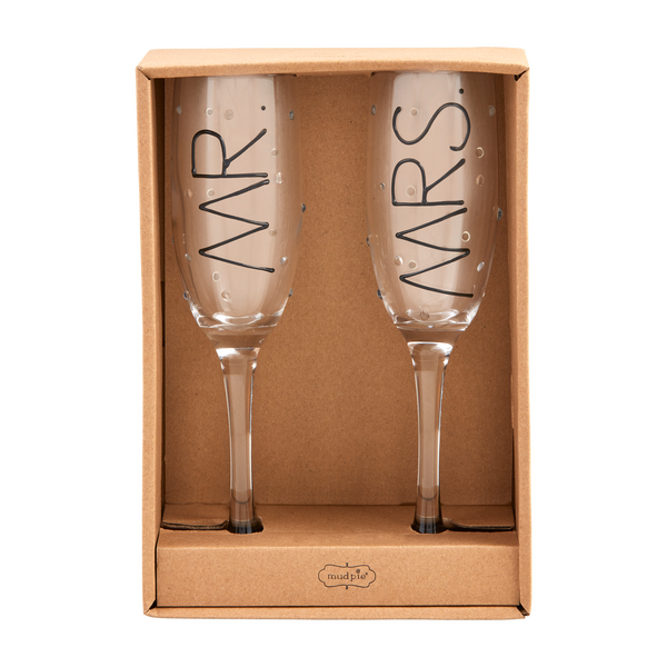 MR AND MRS CHAMPAGNE FLUTE SET - Molly's! A Chic and Unique Boutique 
