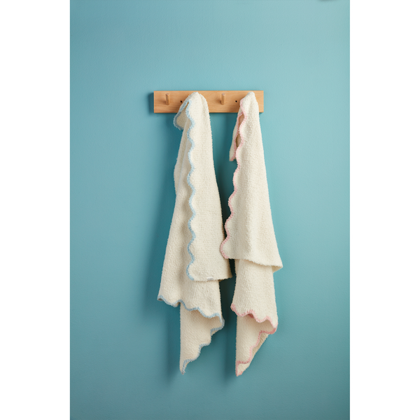 BLUE SCALLOP CHENILLE BLANKET - Molly's! A Chic and Unique Boutique 