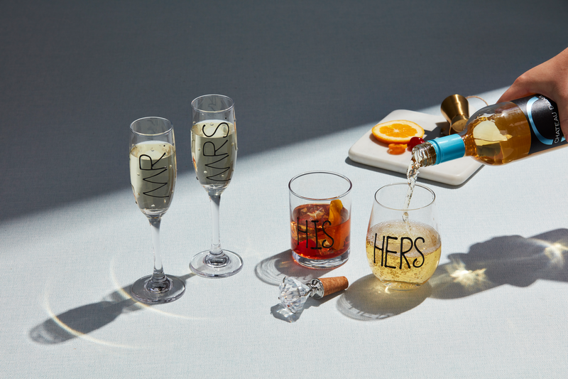 MR AND MRS CHAMPAGNE FLUTE SET - Molly's! A Chic and Unique Boutique 