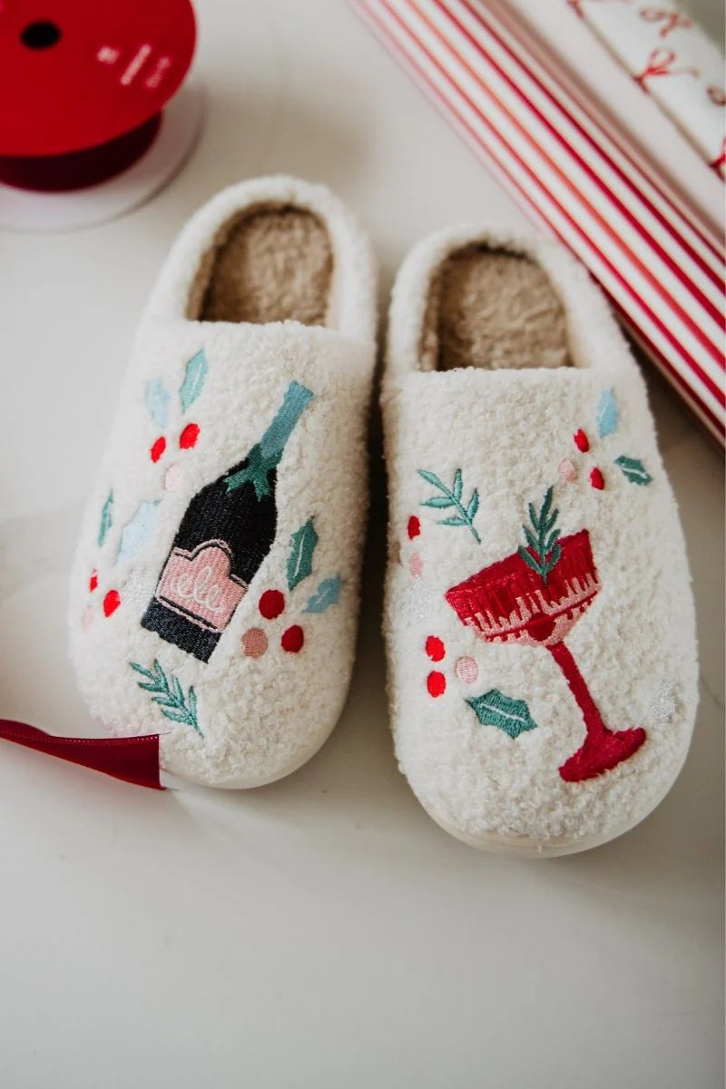 HOLIDAY CHAMPAGNE SLIPPERS
