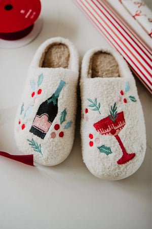 HOLIDAY CHAMPAGNE SLIPPERS