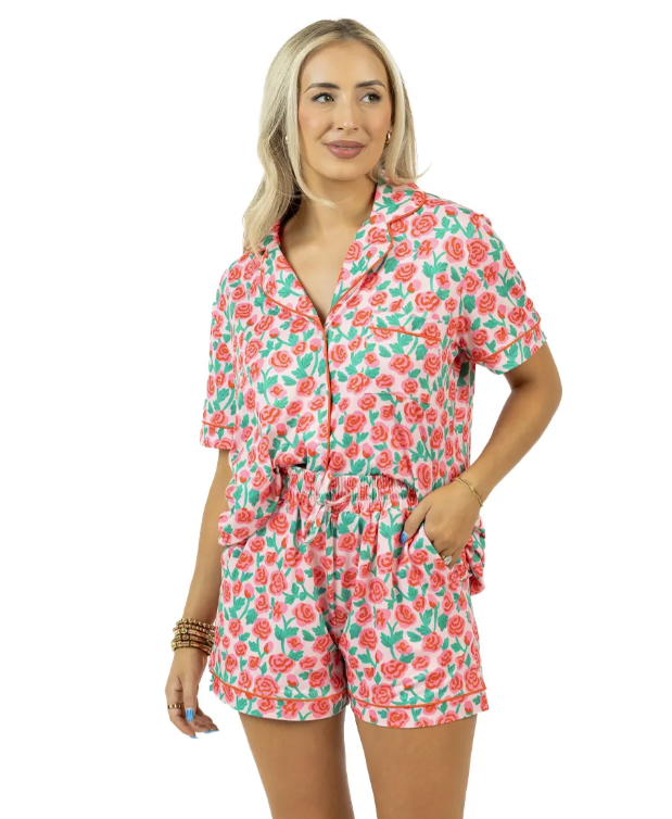 Whimsical Roses Two-Piece PJ Set - Molly's! A Chic and Unique Boutique 