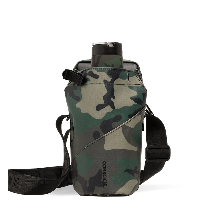 WOODLAND CAMO CROSSBODY WATER BOTTLE SLING BAG - Molly's! A Chic and Unique Boutique 