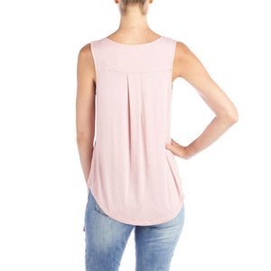 ERIN PLEAT BACK TANK- GREY LILAC - Molly's! A Chic and Unique Boutique 