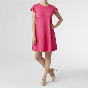 FRANCIS FLUTTER SLEEVE DRESS-BRIGHT ROSE - Molly's! A Chic and Unique Boutique 