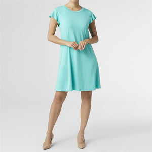 FRANCIS FLUTTER SLEEVE DRESS-TEAL - Molly's! A Chic and Unique Boutique 