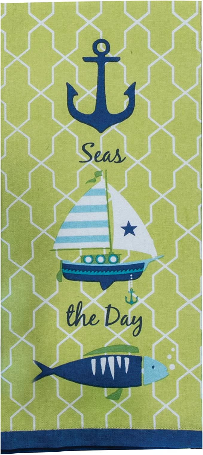 Saltwater Fishing "Seas the Day" Towel - Molly's! A Chic and Unique Boutique 