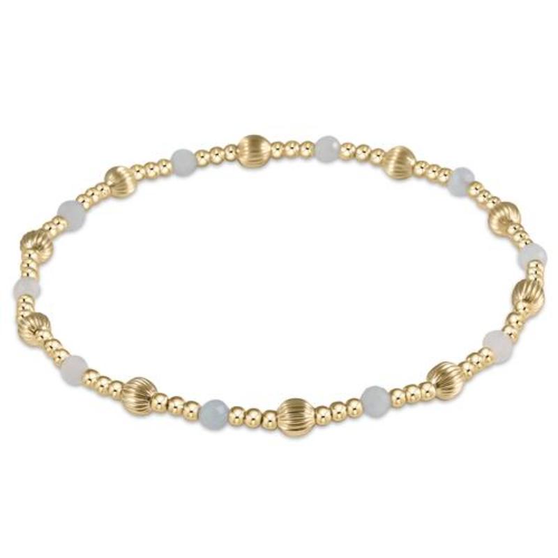 Labradorite Sincerity Pattern 4mm Bead Bracelet - Gold - Molly's! A Chic and Unique Boutique 