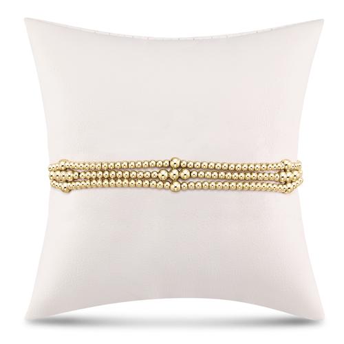 3-Strand Classic Beaded Signature Cross Gold Bracelet - Molly's! A Chic and Unique Boutique 