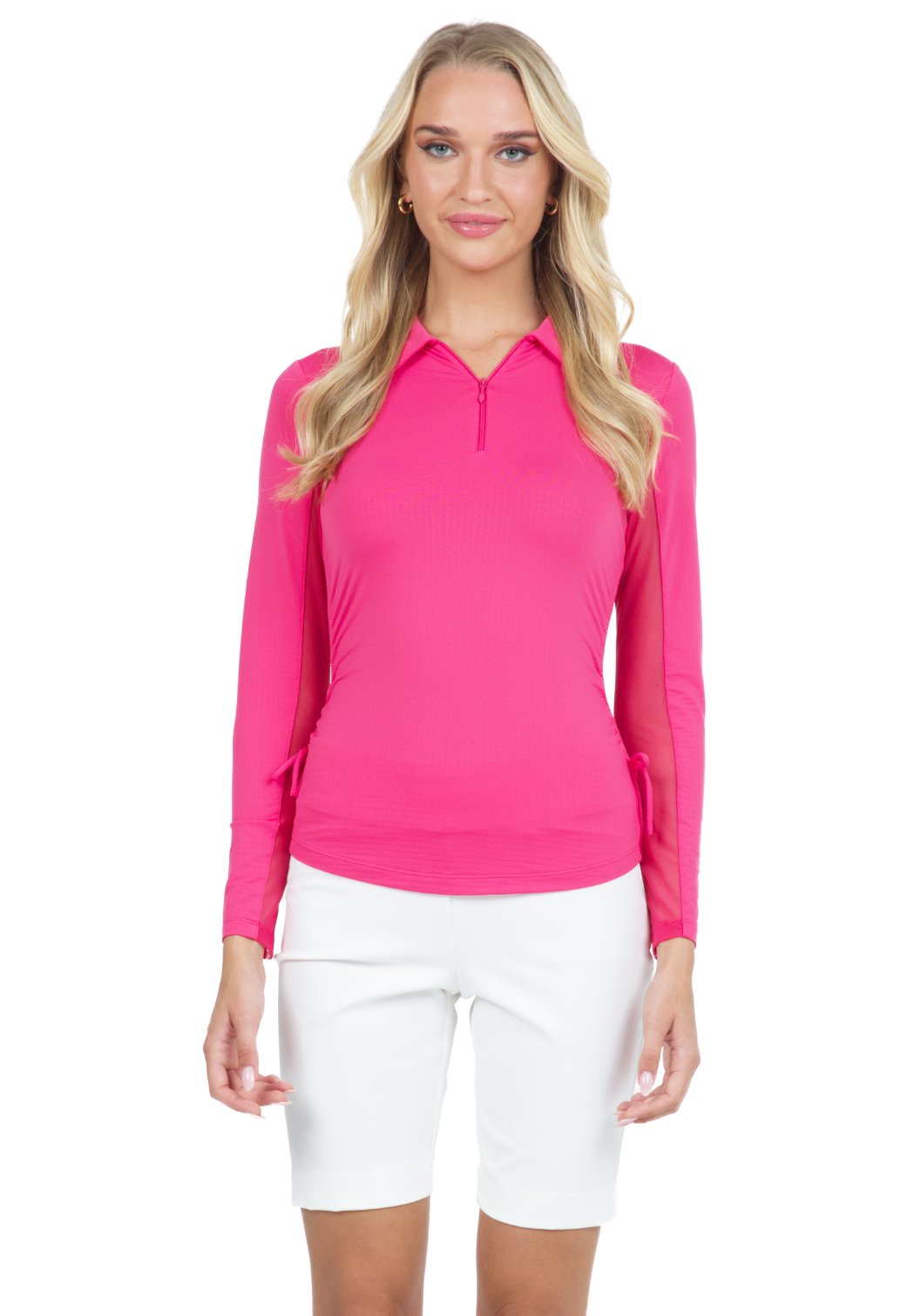 Adjustable Long Sleeve Zip Polo - Molly's! A Chic and Unique Boutique 