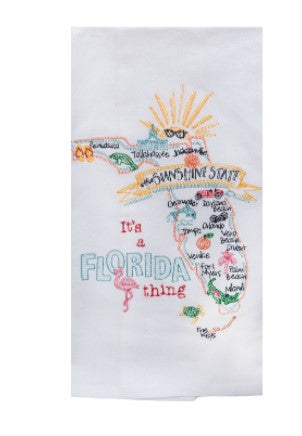 Florida Embroidered Flour Sack Towel - Molly's! A Chic and Unique Boutique 