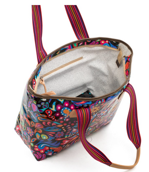 ZIPPER TOTE: SOPHIE BLACK SWIRLY - Molly's! A Chic and Unique Boutique 