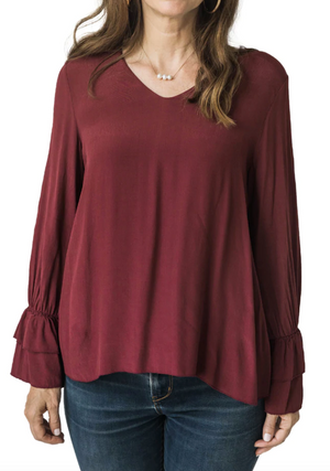 GENEVIEVE V-NECK BLOUSE - Molly's! A Chic and Unique Boutique 