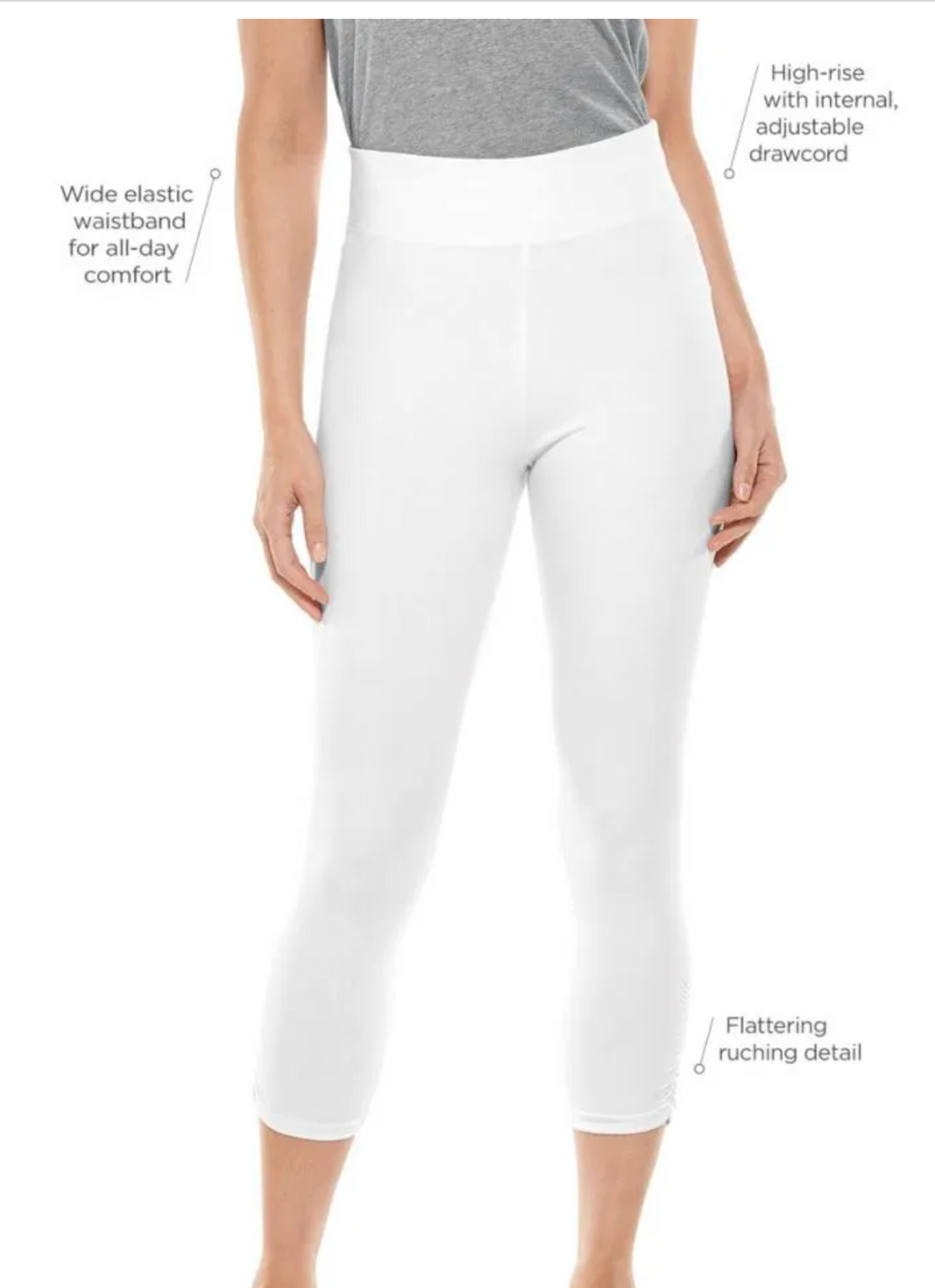 MATIZ RUCHED CAPRI LEGGINGS- WHITE - Molly's! A Chic and Unique Boutique 
