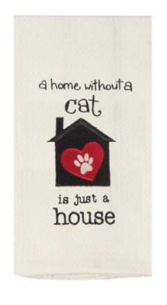 Cat House Embr. Waffle Towel - Molly's! A Chic and Unique Boutique 