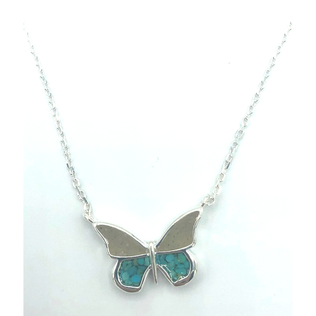 BUTTERFLY STATIONARY NECKLACE-SIESTA/TURQ - Molly's! A Chic and Unique Boutique 
