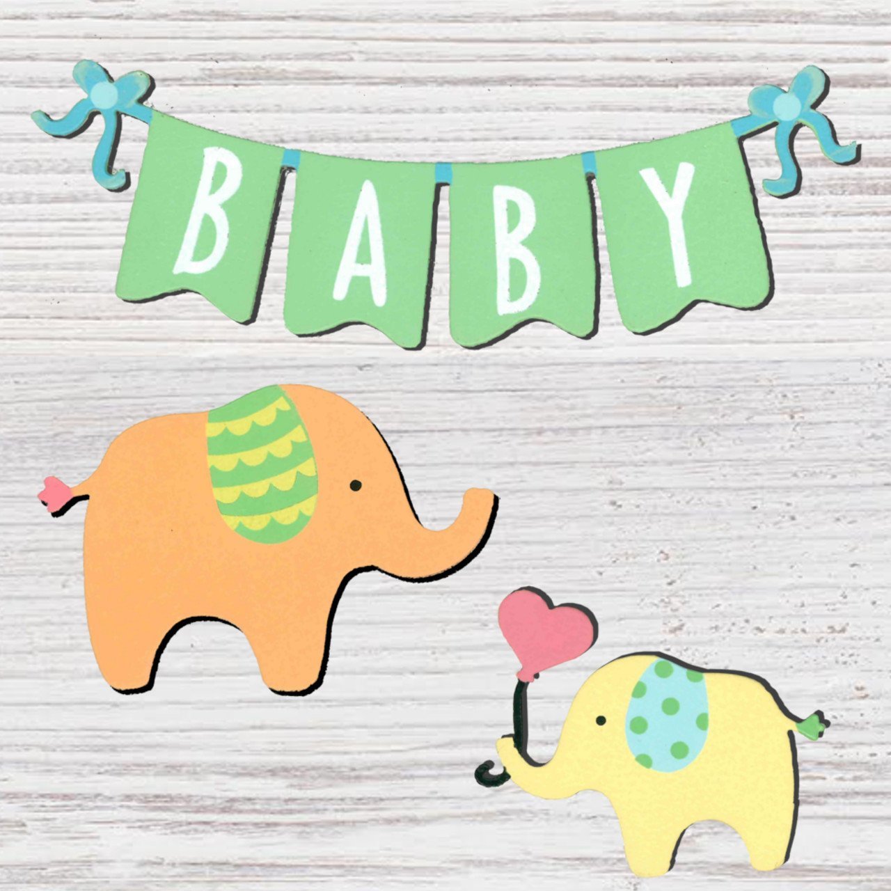 BABY BANNER W/ ELEPH - Molly's! A Chic and Unique Boutique 