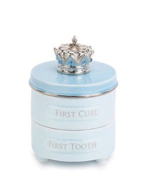 BLUE FIRST TOOTH & CURL KEEPSAKE BOX - Molly's! A Chic and Unique Boutique 