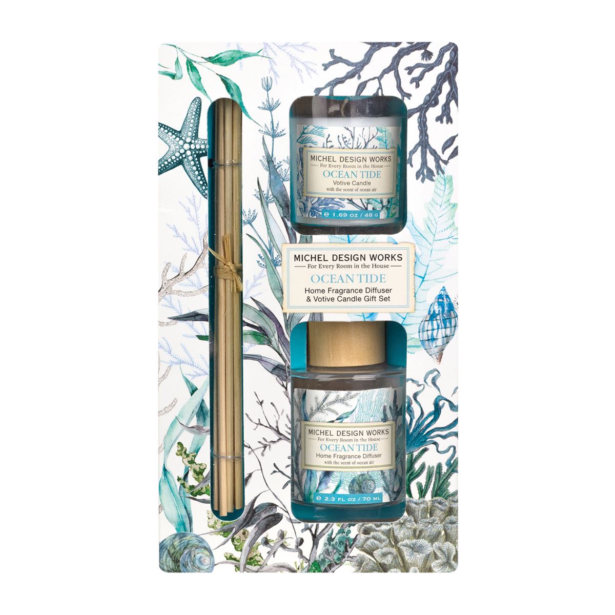 Ocean Tide Home Fragrance Diffuser and Votive Candle Gift Set - Molly's! A Chic and Unique Boutique 