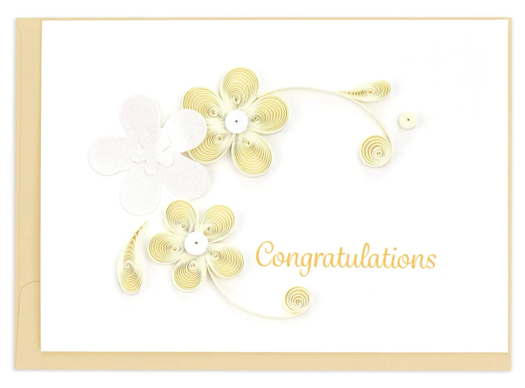 Quilled Floral Congrats Gift Enclosure Mini Card - Molly's! A Chic and Unique Boutique 