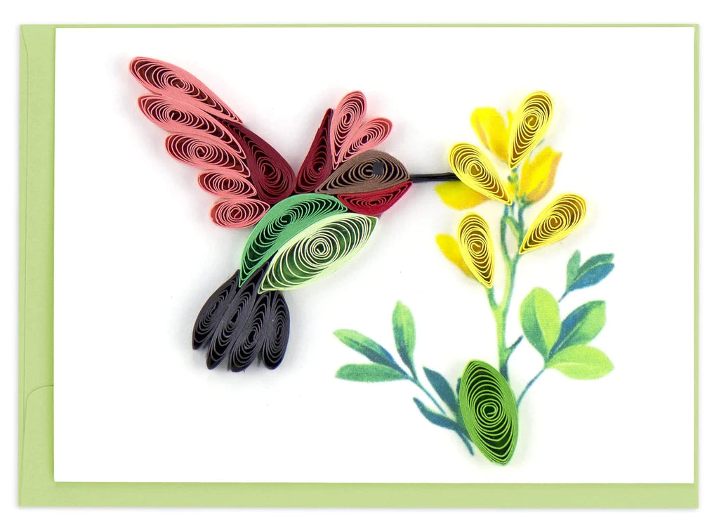 Quilled Hummingbird Gift Enclosure Mini Card - Molly's! A Chic and Unique Boutique 